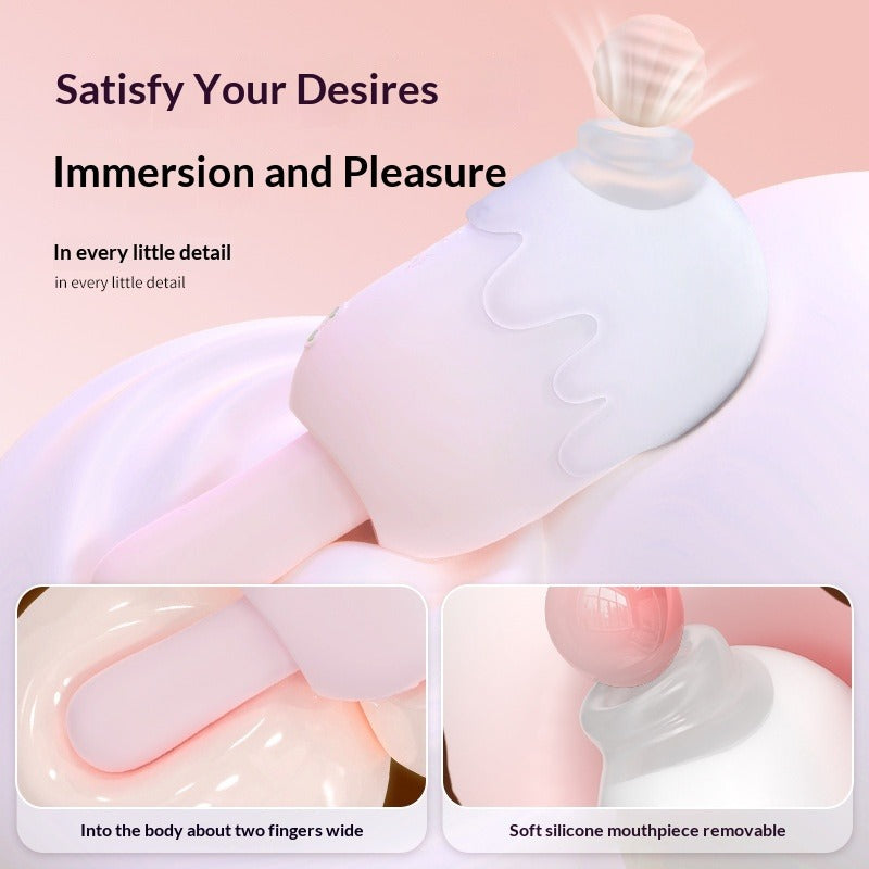 Ice cream vibrator female masturbator secret vibration suction pat multi-functional smooth vibrator into the body