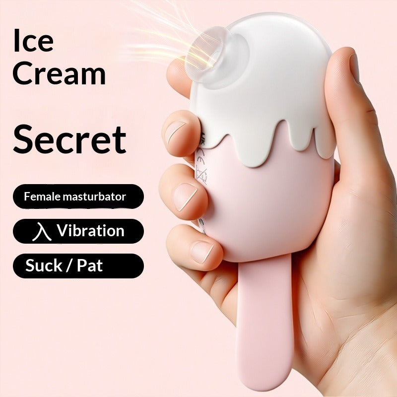 Ice cream vibrator female masturbator secret vibration suction pat multi-functional smooth vibrator into the body