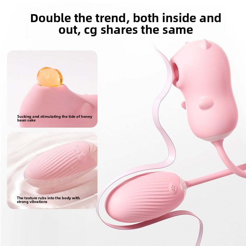 Bear Sucking Vibration App Control Wrap Sucking Vibrating Egg Tease Vibrating Stick Female Strong Shock Into Body Shudder Stimulation Flirting Water Spray Masturbator Tide Adult Products Double Tide Inside and Outside