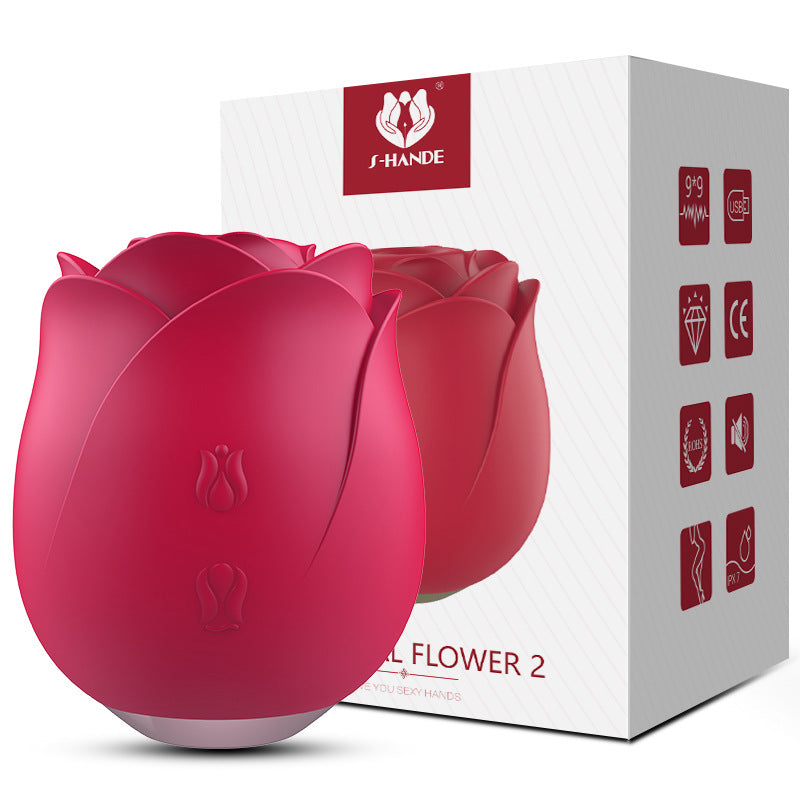 Eternal Flower Self-Pleasuring Device - Rose Series Vibrating Suction Double-Tip Female Apparatus Sexual Toy Egg