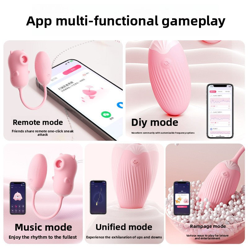 Bear Sucking Vibration App Control Wrap Sucking Vibrating Egg Tease Vibrating Stick Female Strong Shock Into Body Shudder Stimulation Flirting Water Spray Masturbator Tide Adult Products Double Tide Inside and Outside