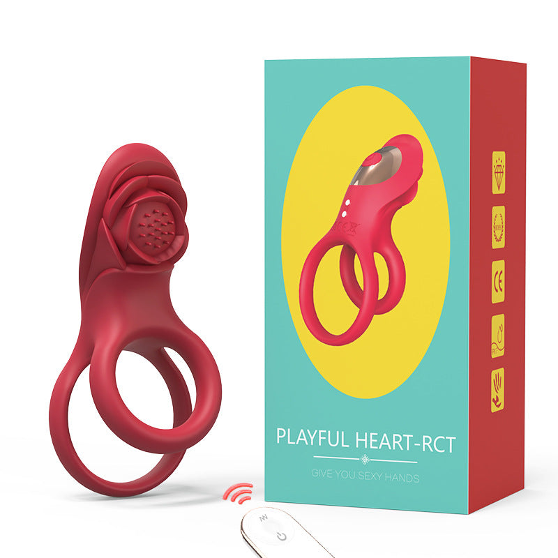 Multi-frequency intense shock locking precision ring double ring for both men and women, shared by couples, remote control for flirting, clitoris stimulation adult product, female masturbation G-spot, numbness and climax, penis ring