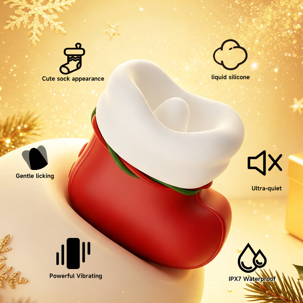 Christmas stockings lick suction vibrator magnetic suction female sucking orgasm adult products couple flirting foreplay multi-frequency strong shock jumping egg female masturbation stimulation female appliance Bathing and flirting
