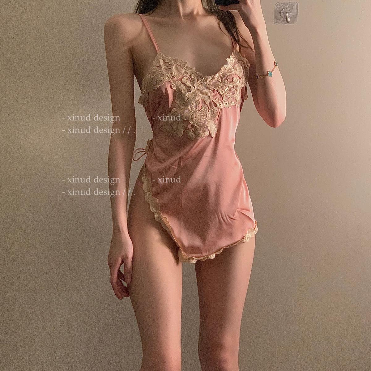 Foreplay Couple Flirting Hot Sexy Underwear Sexy Lace Suspender Pajamas Lace Pure Wind Ice Silk Pajamas Uniform Passion Hot Seduction Women's Homewear