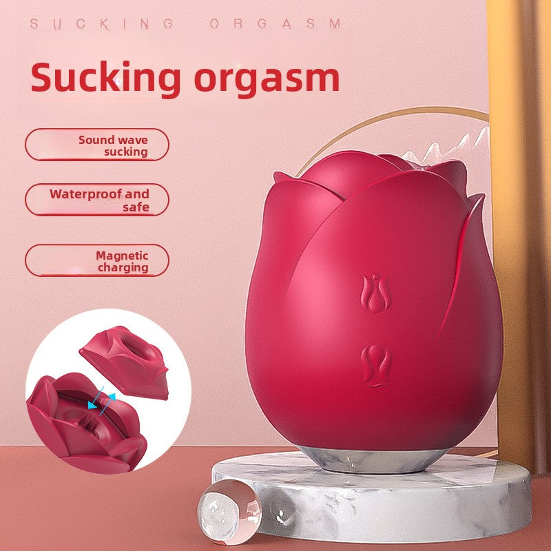 Eternal Flower Self-Pleasuring Device - Rose Series Vibrating Suction Double-Tip Female Apparatus Sexual Toy Egg