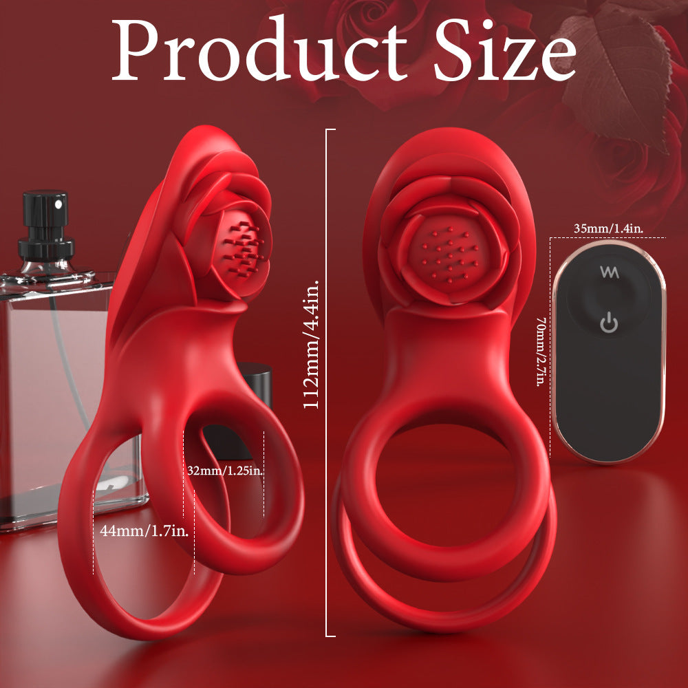 Multi-frequency intense shock locking precision ring double ring for both men and women, shared by couples, remote control for flirting, clitoris stimulation adult product, female masturbation G-spot, numbness and climax, penis ring